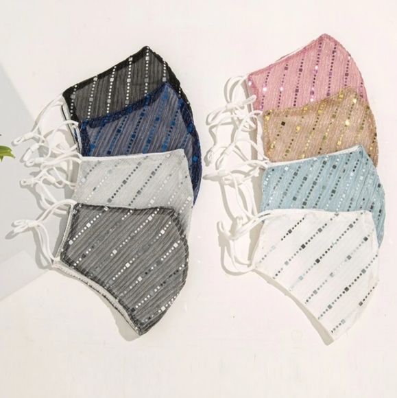 COPY - Metallic Embroidered Face Mask - Picture 5 of 6